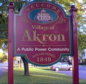Village of Akron Welcome Sign photo
