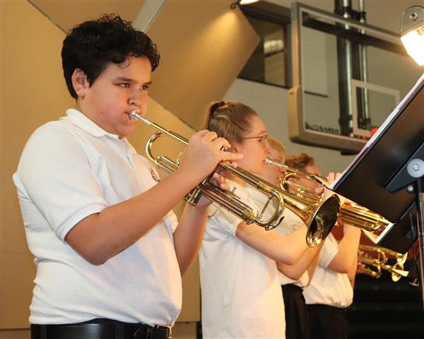 Bruce on trumpet