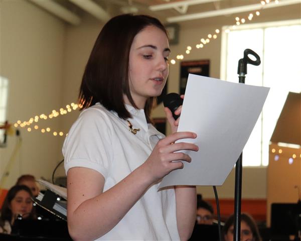 Kendra introducing a new piece