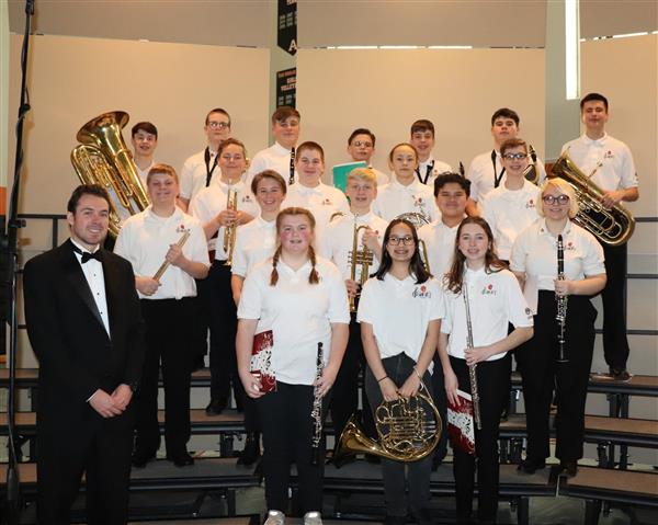 Mr. Bardo and 8th Grade Band members