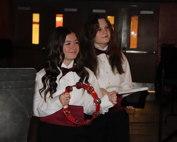 Maggie and Autumn on percussion