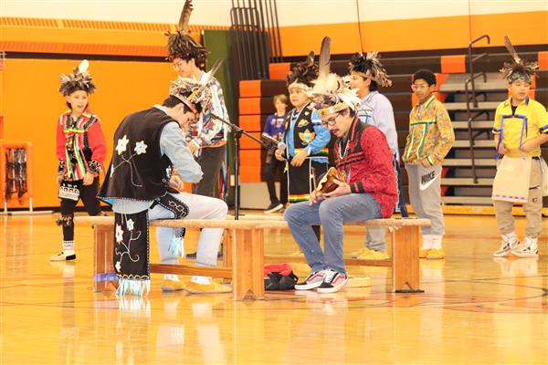 Braley & Mr. Logan lead the singing