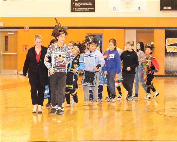 Mrs. Fial and Ace lead the dance