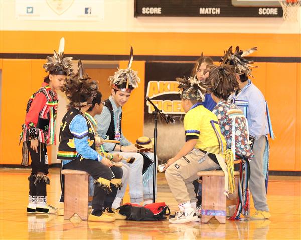 Sharing the singing and percussion