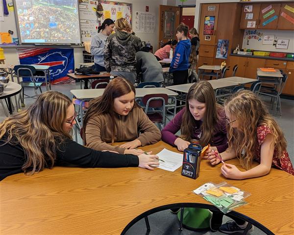 Students working through the challenge