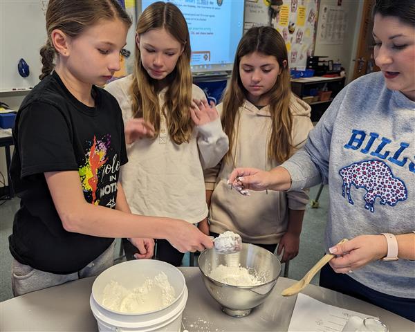 Students measuring