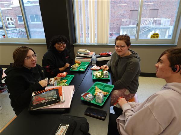 Students at the lunch table