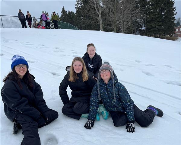 Sledders taking a rest
