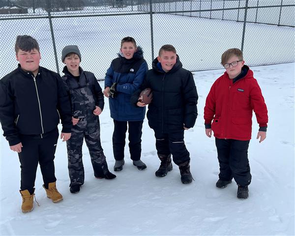 Football in the snow