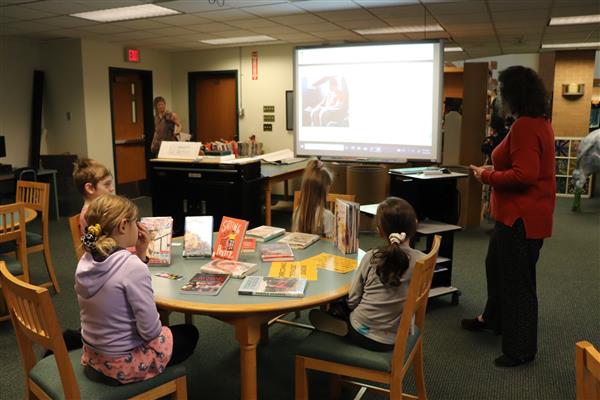 Mrs. Penn making a presentation