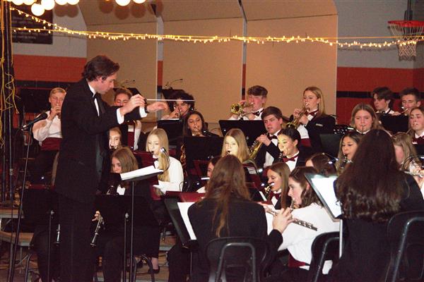 Mr. Bardo with Concert Band