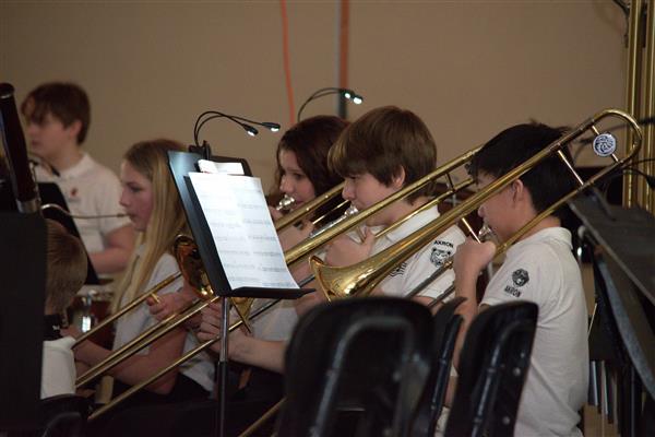7th & 8th Grade Band trombonists