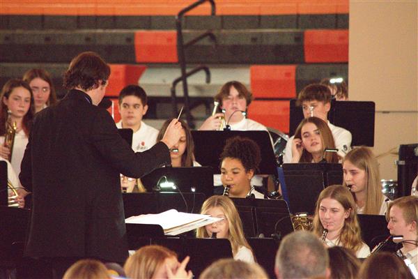 Mr. Bardo with 7th & 8th Grade Band