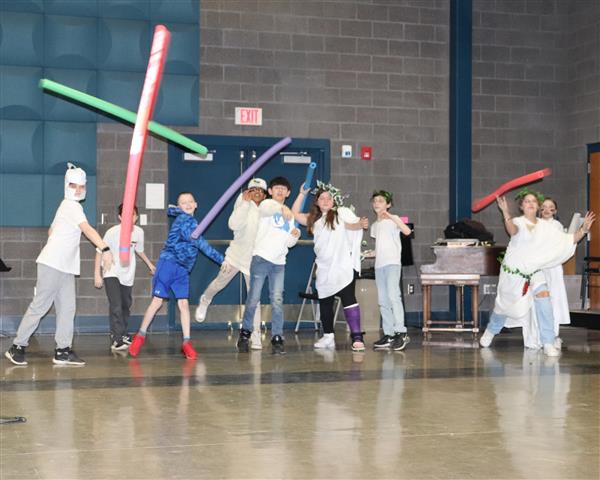 Javelin throw with pool noodles
