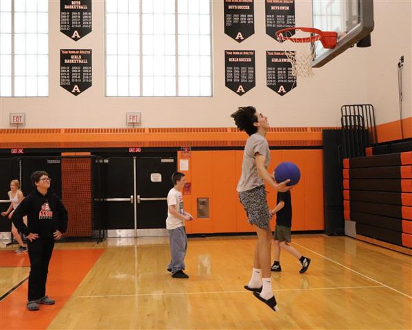 Shooting hoops!
