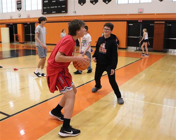 Shooting hoops!