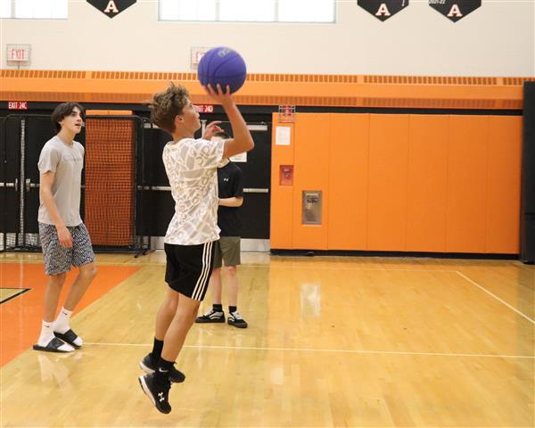Shooting hoops!