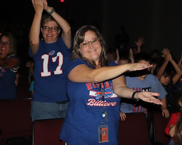 Mrs. Heiderman & Mrs. Stachowiak doing the \
