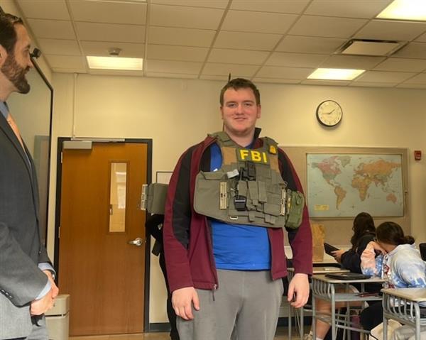 Lucas with FBI vest