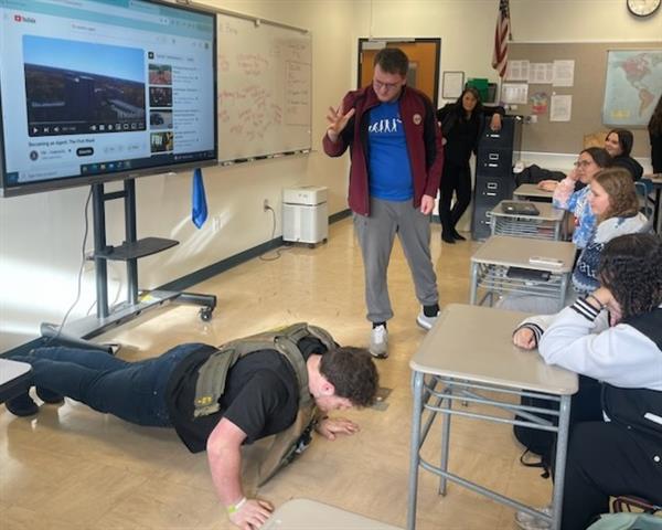 Alec completing push up challenge