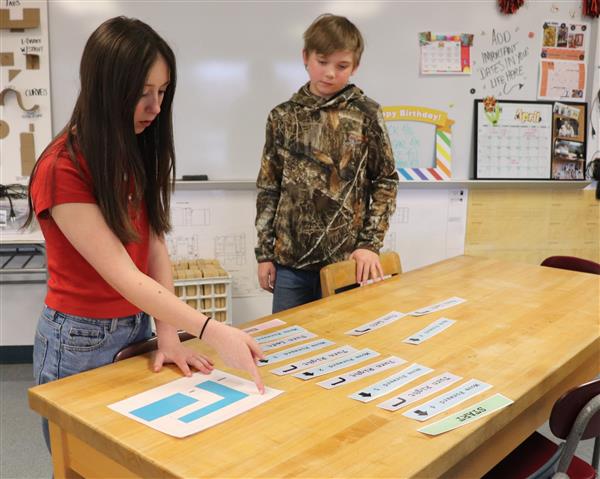 Students working clues