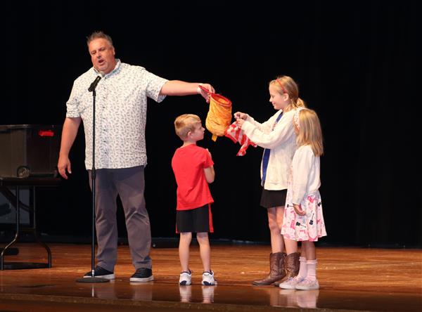 Magician and students