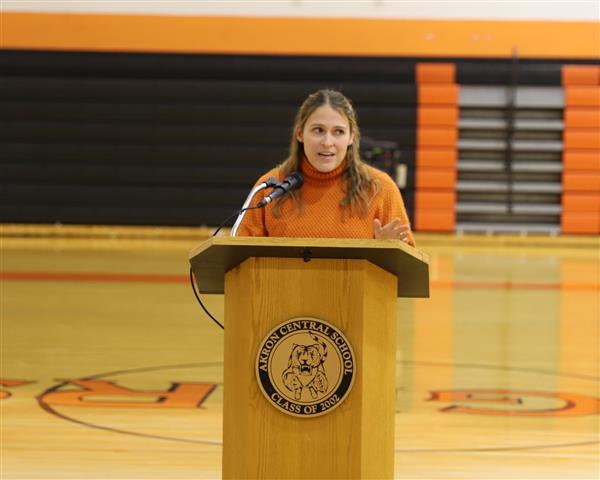 Casey addressing audience