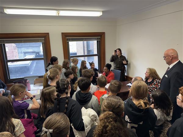 students meeting others