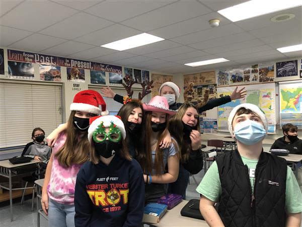 Group of students pose for photo