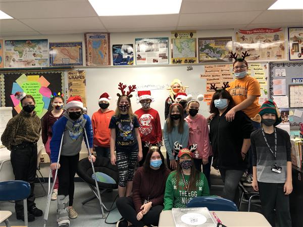 Group of middle school students